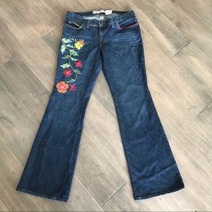 Gap Low Rise Flare with Floral Embroidery-Sz10